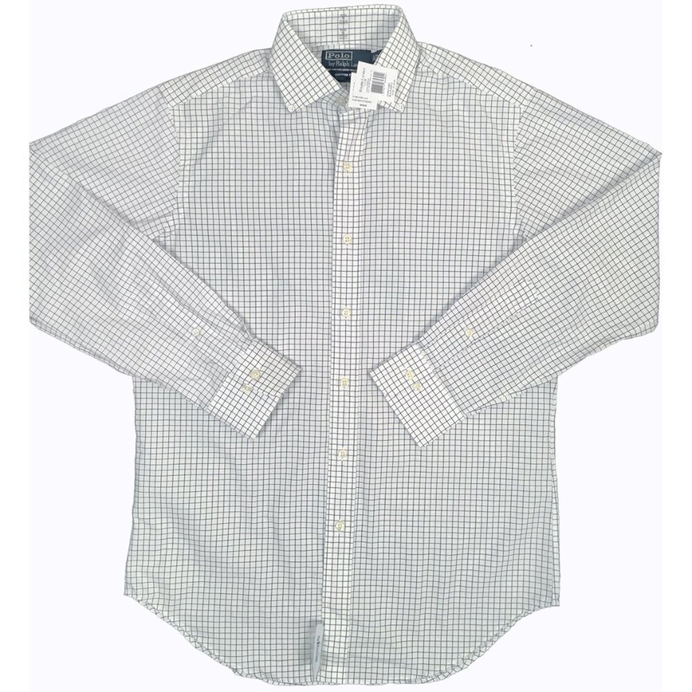 NEW Polo Ralph Lauren Dress Shirt! 14 1/2 or 17 1/2 Custom Fit White Check